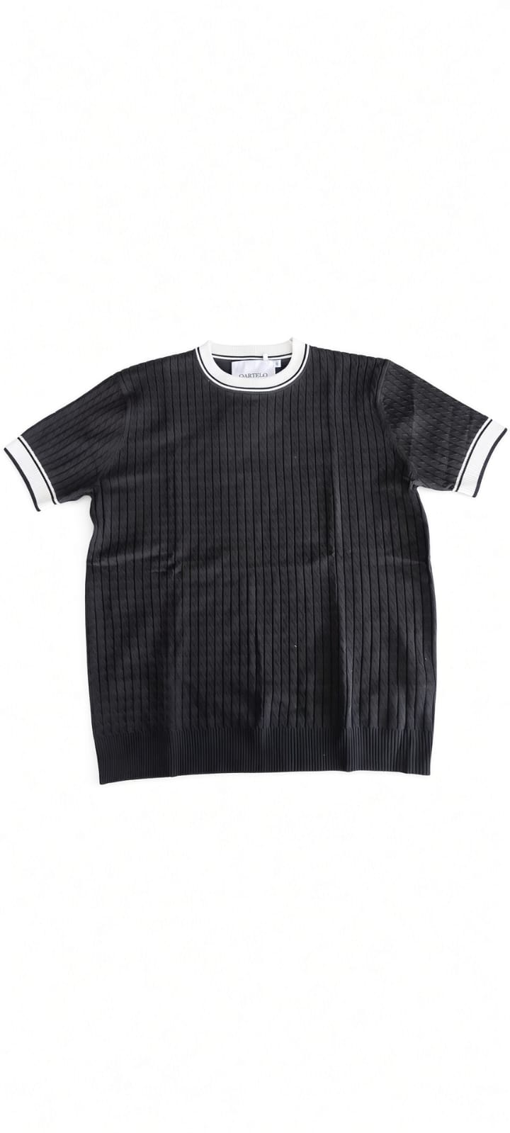 Polo homme manches courtes bicolore noir et blanc