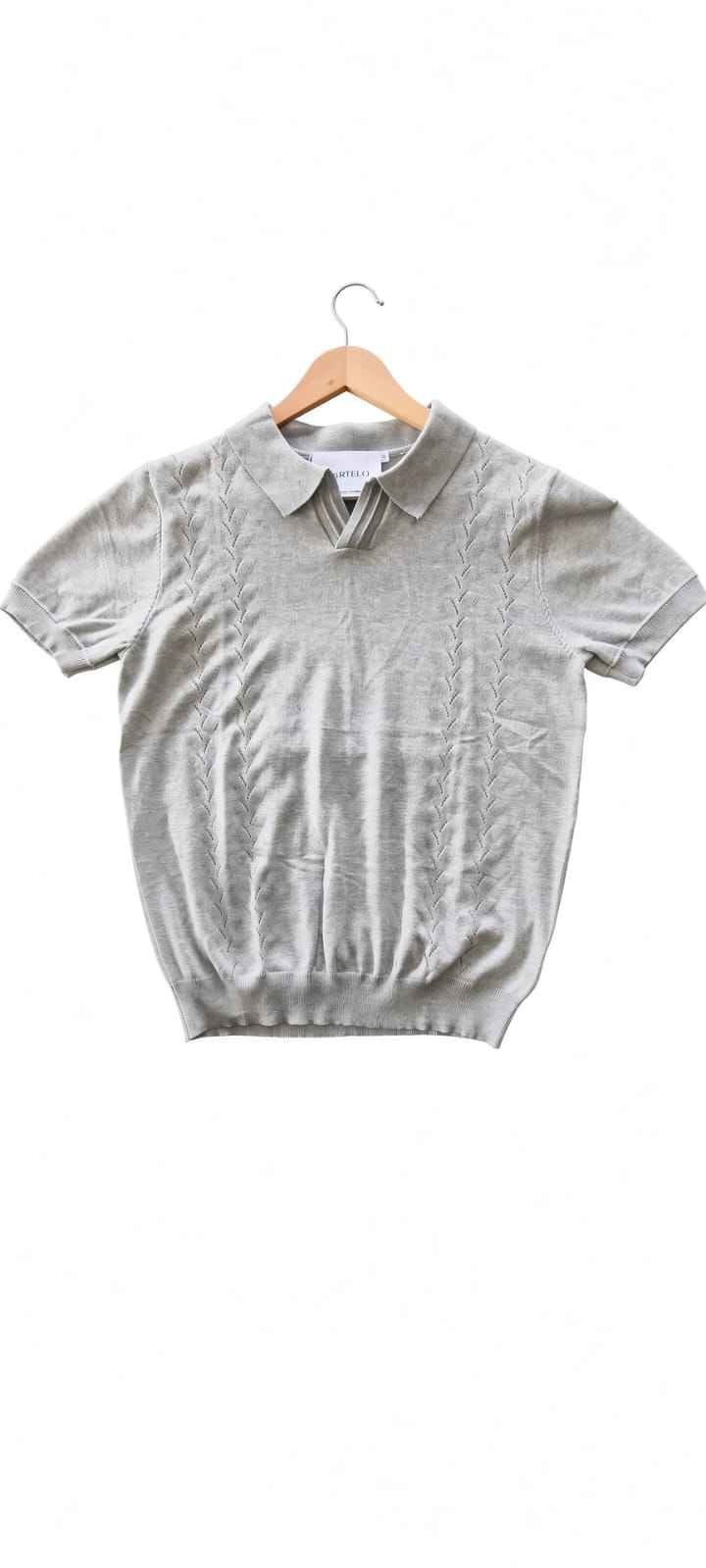 Polo homme manches courtes uni gris avec bandes maillées