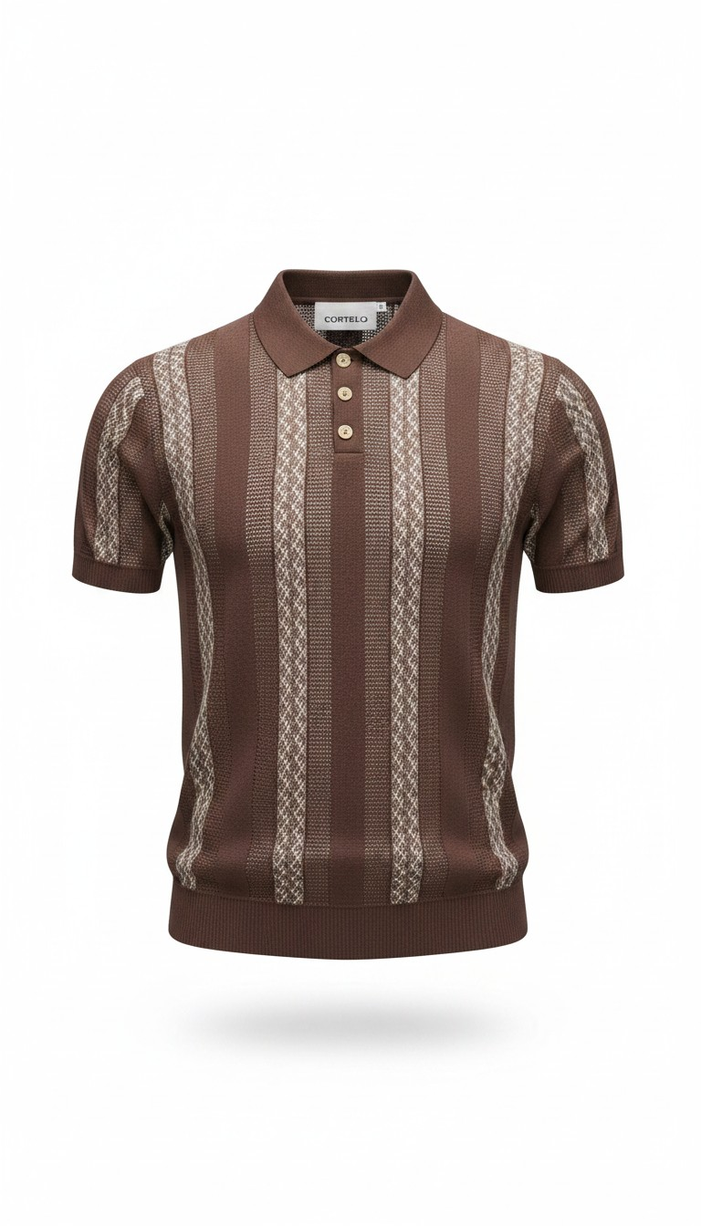 Polo micro-perforé maillé - col boutonné