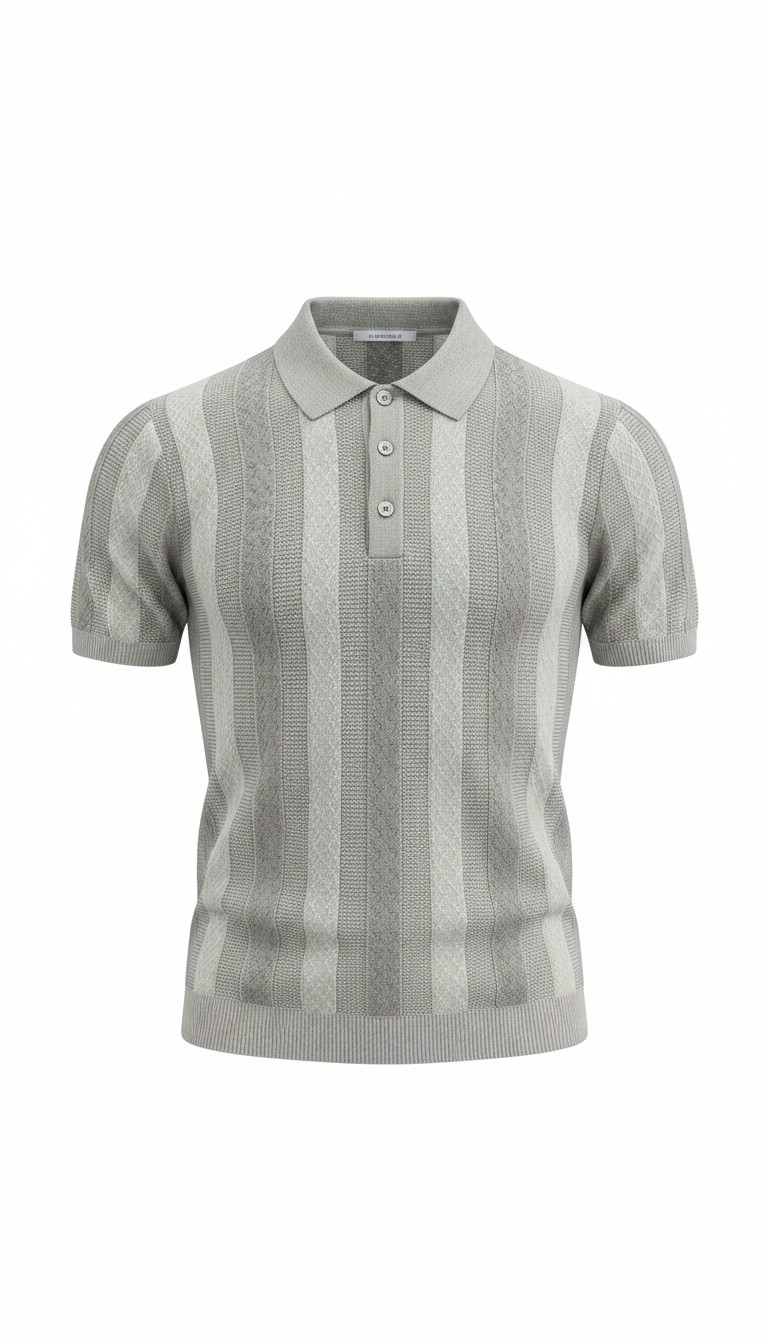 Polo micro-perforé maillé - col boutonné